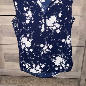 Candie's Navy and White Floral Blouse